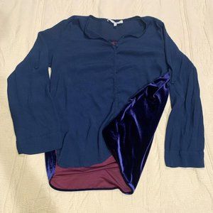 Collective Concepts Blue Velvet Blouse